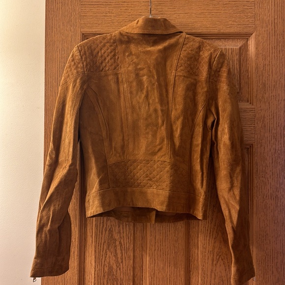 Express Suede Jacket with stitching and gold zippers - Picture 2 of 7
